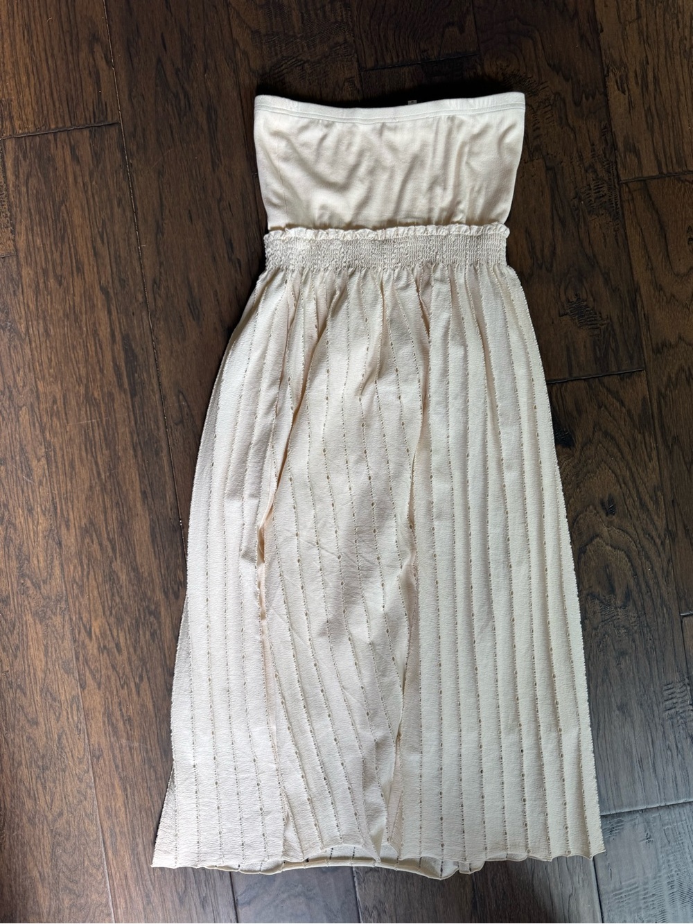 NWT Anthropologie Strapless Cream  Midi Dress
